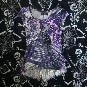 Abbey Dawn purple and black graphic top